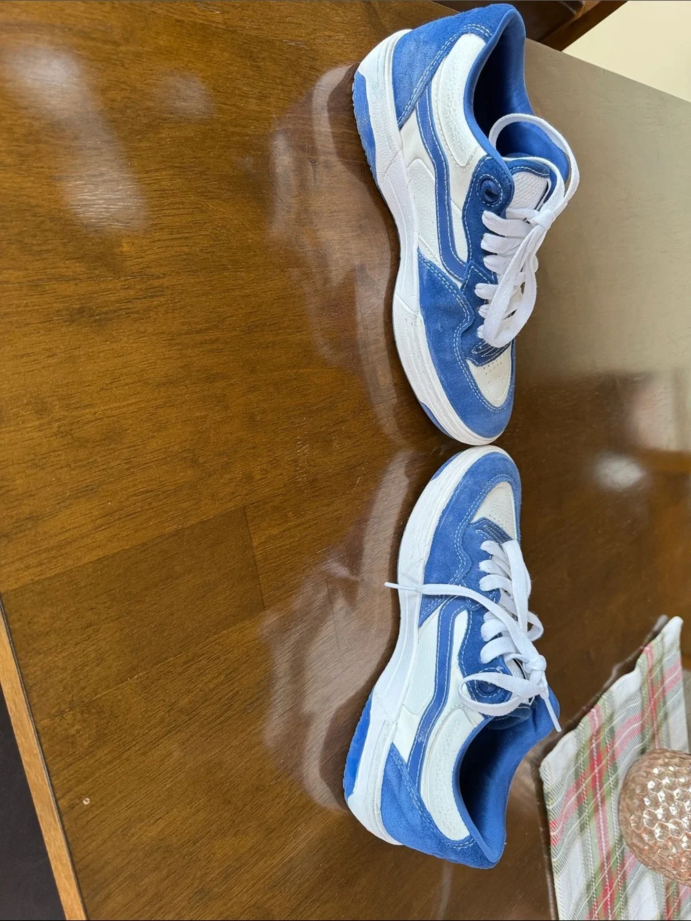 Vans Blue and White Skate Sneakers
